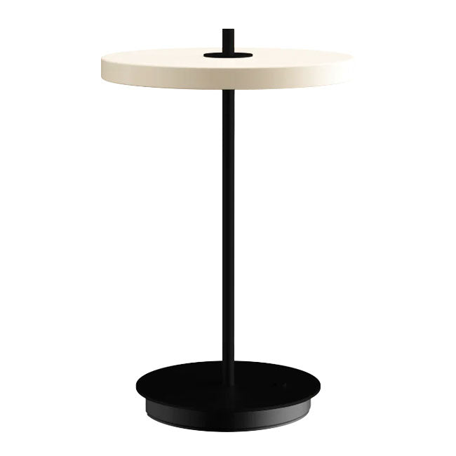 Asteria Move Trådløs Bordlampe - White / Black Base - H: 30,6 cm - Umage