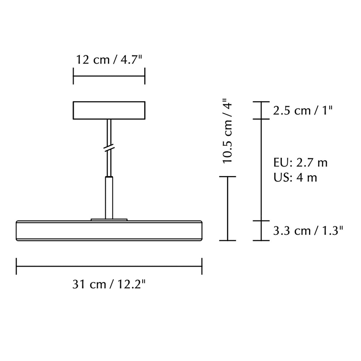 Asteria Pendel Plus Mini - Black / Steel - Ø: 31 Cm - Umage