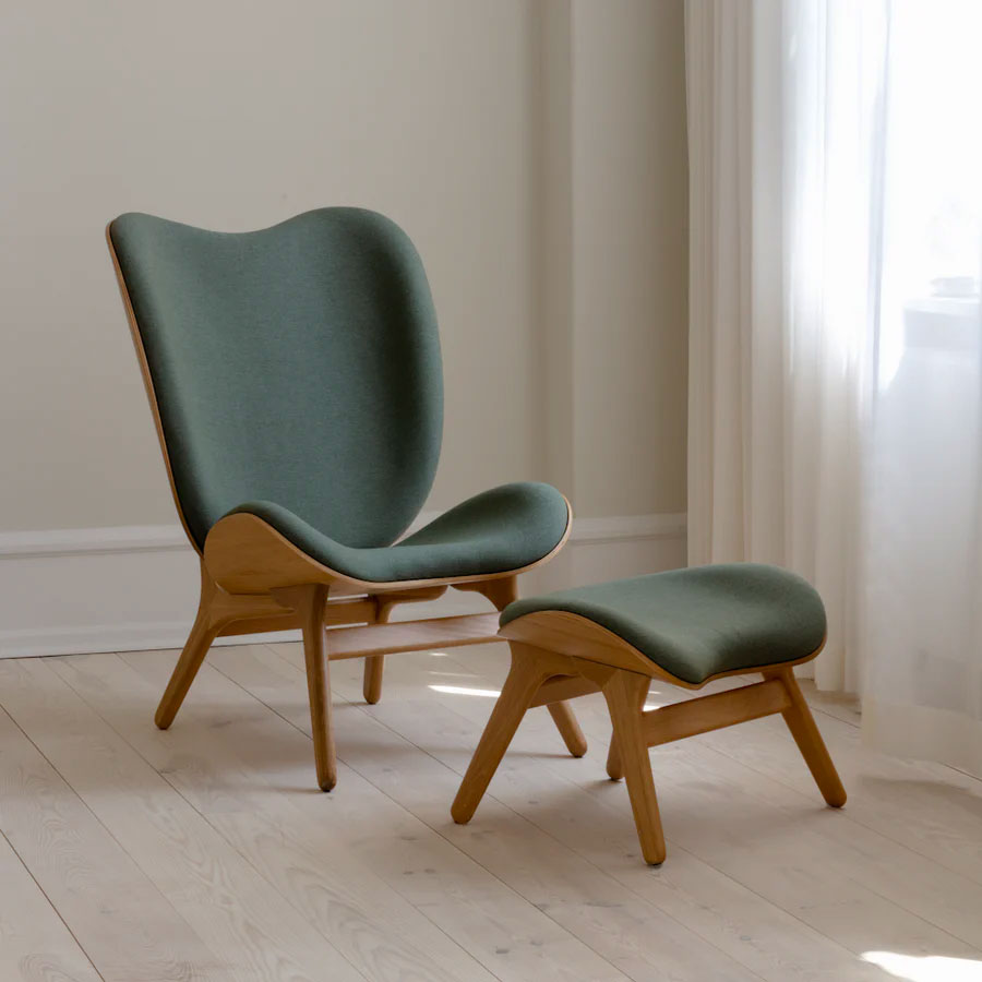 A Conversation Piece Tall Lænestol - Oak / Morning meadows - H: 106 cm - Umage