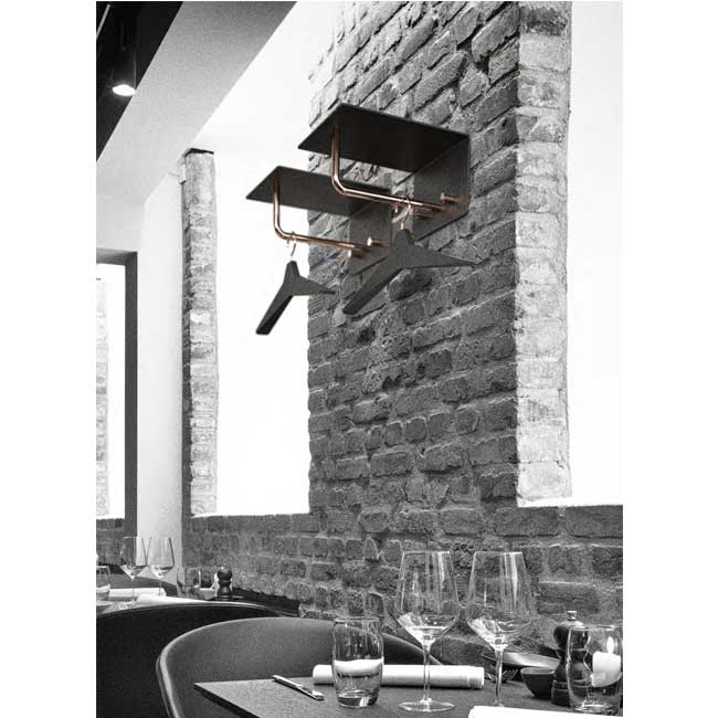 Unu hattehylde med bøjlestang (2 kroge) - Frost