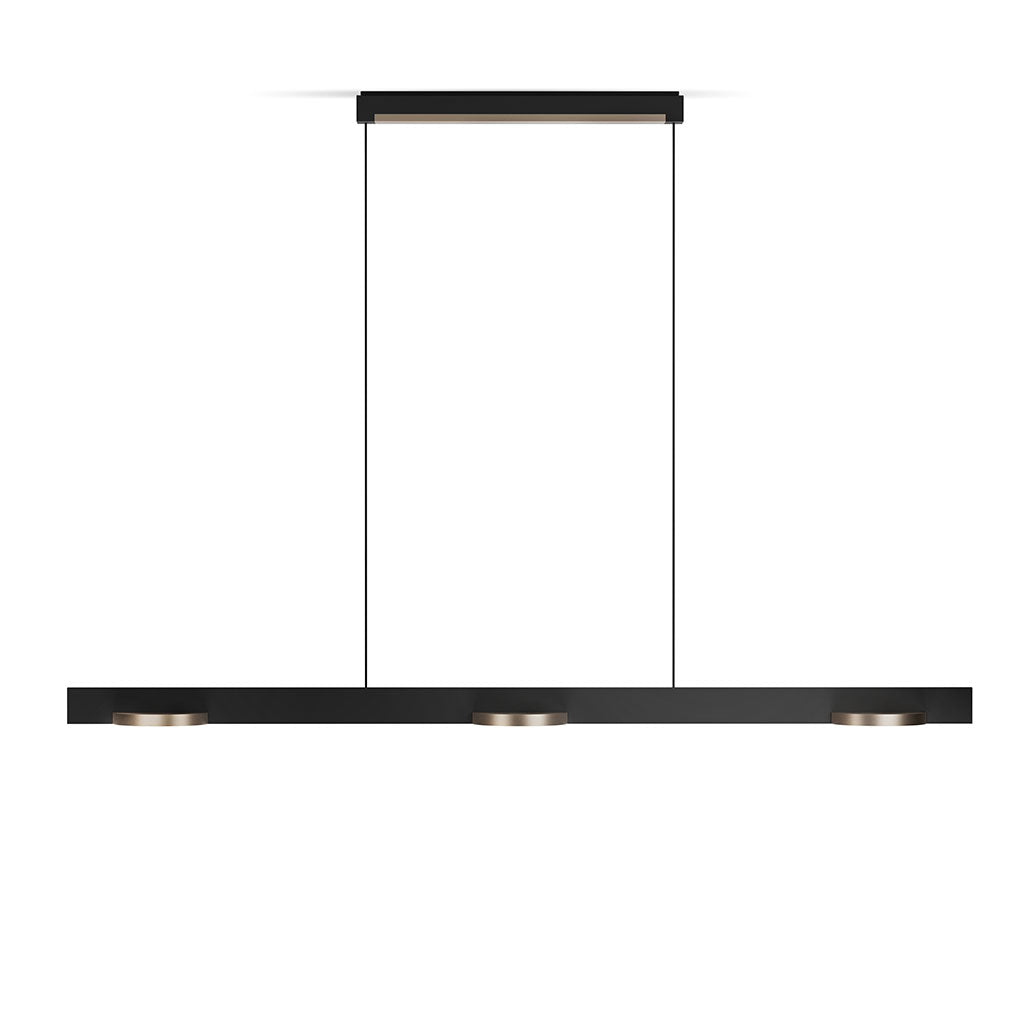 INLAY Pendel S1250 Linear Disc SWI - Matt Black / Satin Gold - Light Point / Studio F. A. Porsche