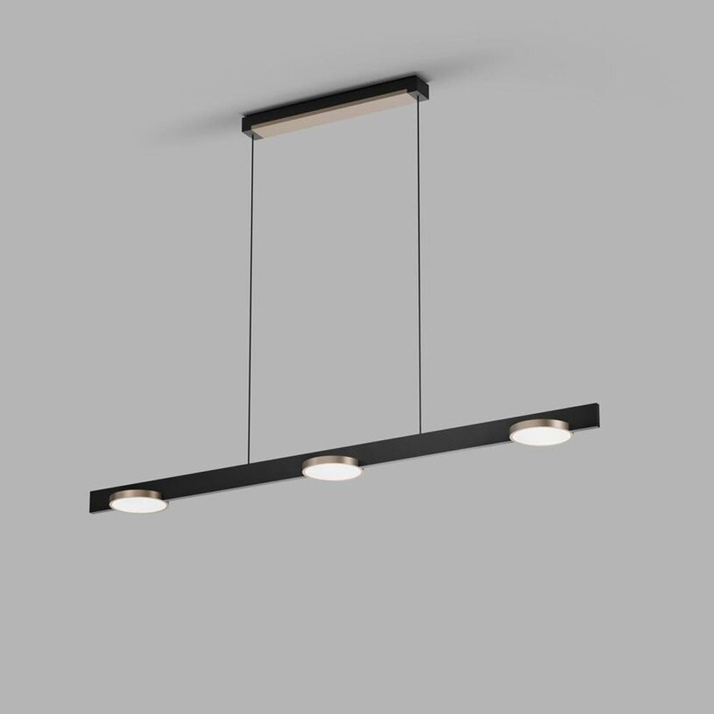 INLAY Pendel S1250 Linear Disc SWI - Matt Black / Satin Gold - Light Point / Studio F. A. Porsche