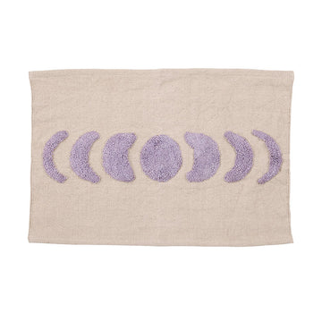 Luna Cotton Bademåtte - Natural/lilac, Oekotex - 55x80 - Liv Interior