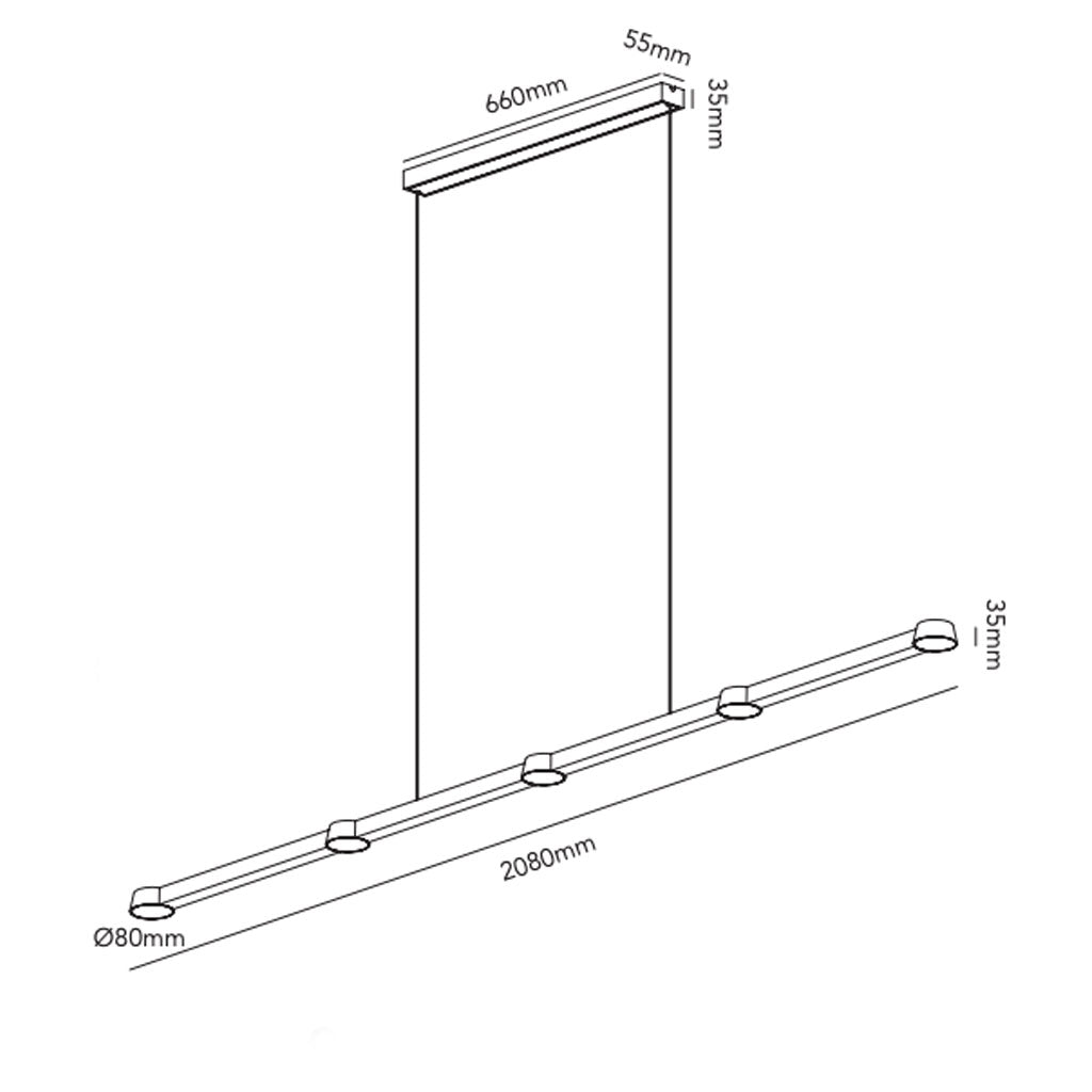 Optic Linear L2000 pendel - Rose Gold - Light Point