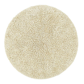 Shaggy Cotton Tæppe - Cream, Oekotex - Ø130 - Liv Interior