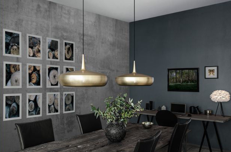 Clava Dine V2 - Børstet messing - Ø: 43 cm H: 28 cm - Umage