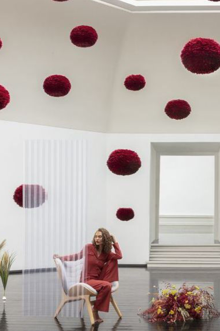 Eos Lampeskærm - Rød - Mini Ø:35 cm - Umage