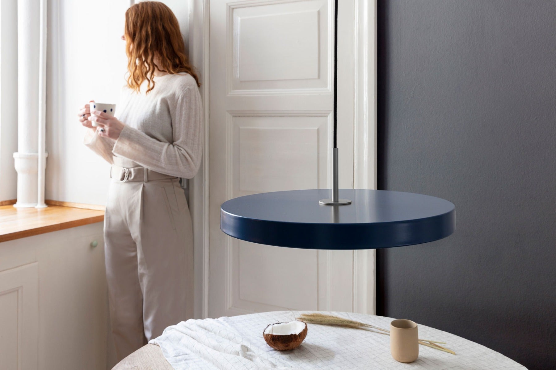 Asteria Pendel Medium - Petrol Blue / Steel - Ø: 43 cm - Umage