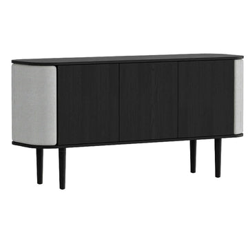 Treasures 3-Dørs Skab - Black Oak / Sterling - 150x75x43 - Umage