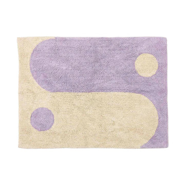 Yinyang Cotton Bademåtte - Cream/lilac, Oekotex - 60x90 - Liv Interior