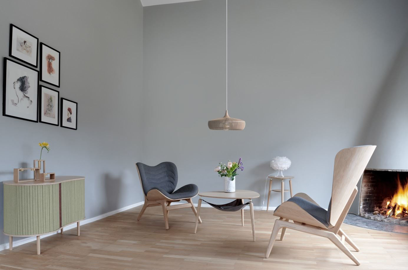 Clava Dine Wood Lampeskærm - Natur Eg - Ø:43 cm - Umage