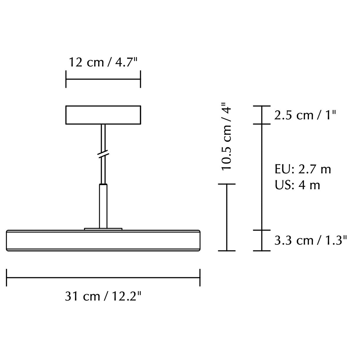 Asteria Pendel Mini - Brass / Black - Ø: 31 Cm - Umage