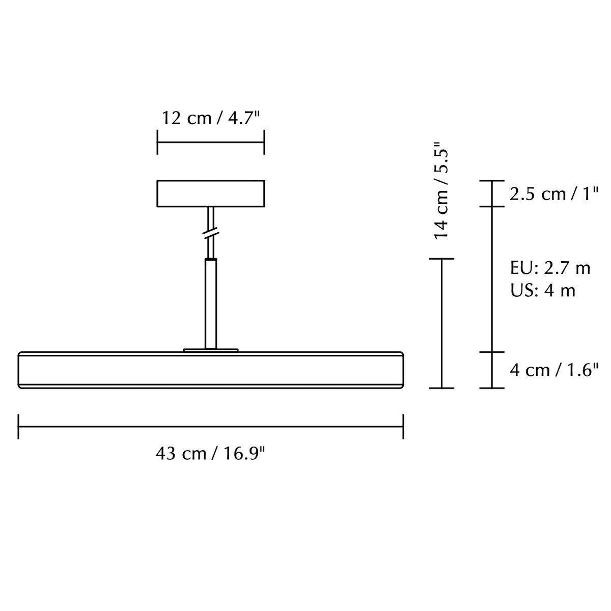 Asteria Pendel Plus Medium - Pearl White / Brass - Ø: 43 Cm - Umage
