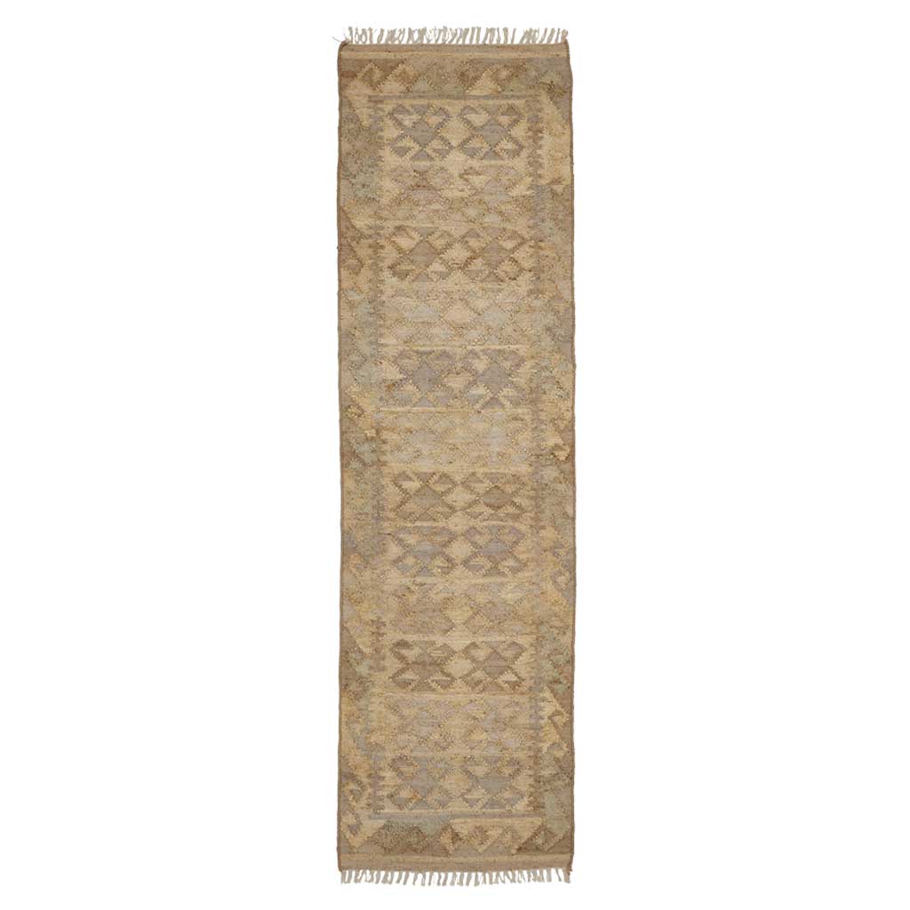 Bashir Jute Kelim Løber - 70x250 - Beige/Grey - Liv Interior