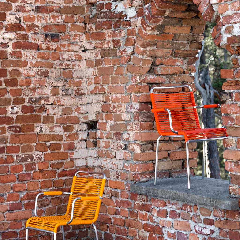 Mya Spaghetti Spisebordsstol m/Armlæn - Orange - Fiam