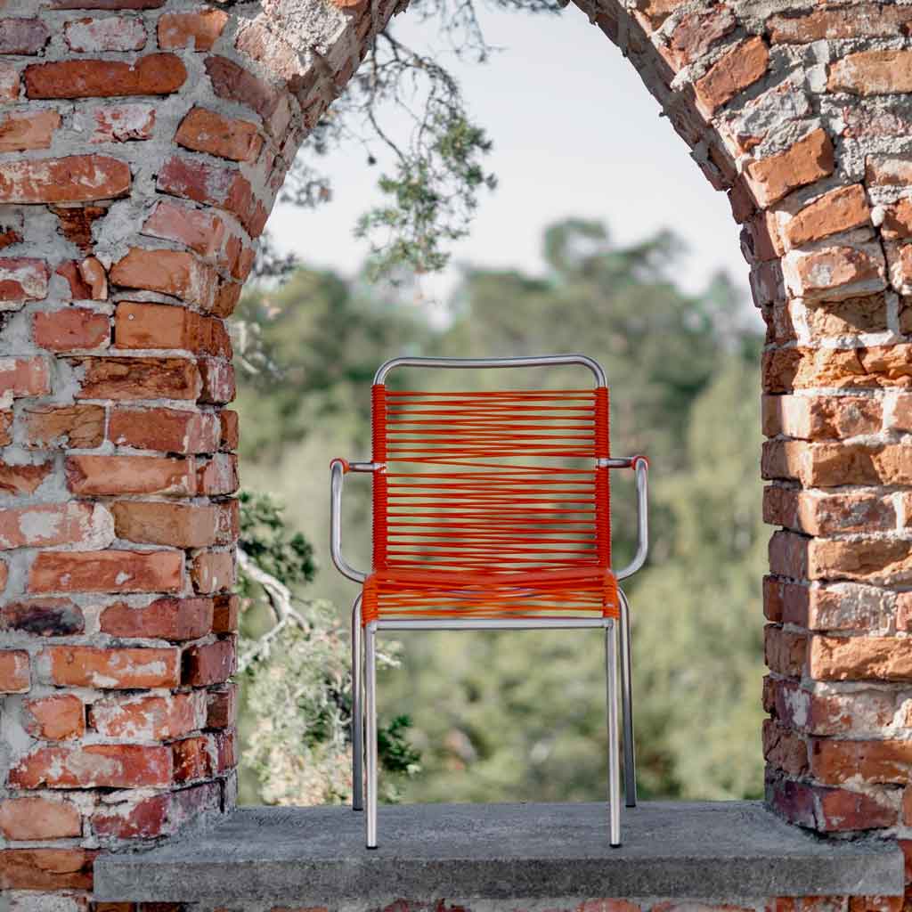 Mya Spaghetti Spisebordsstol m/Armlæn - Orange - Fiam