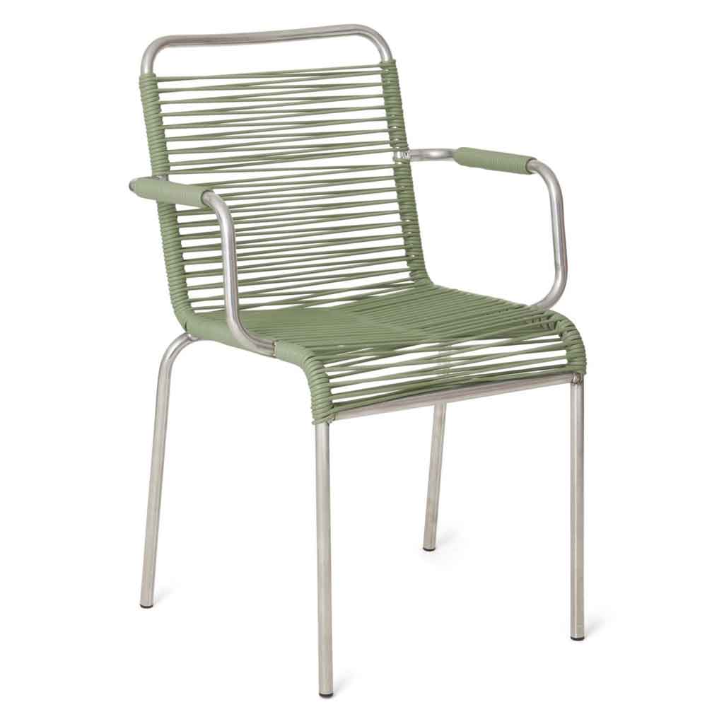 Mya Spaghetti Spisebordsstol m/Armlæn - Sage Green - Fiam