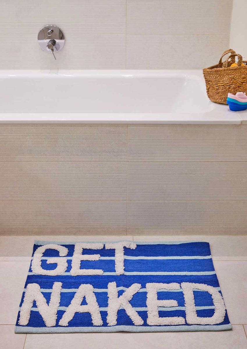 Naked Cotton Bademåtte - Blue, Organic Cotton - 55x80 - Liv Interior