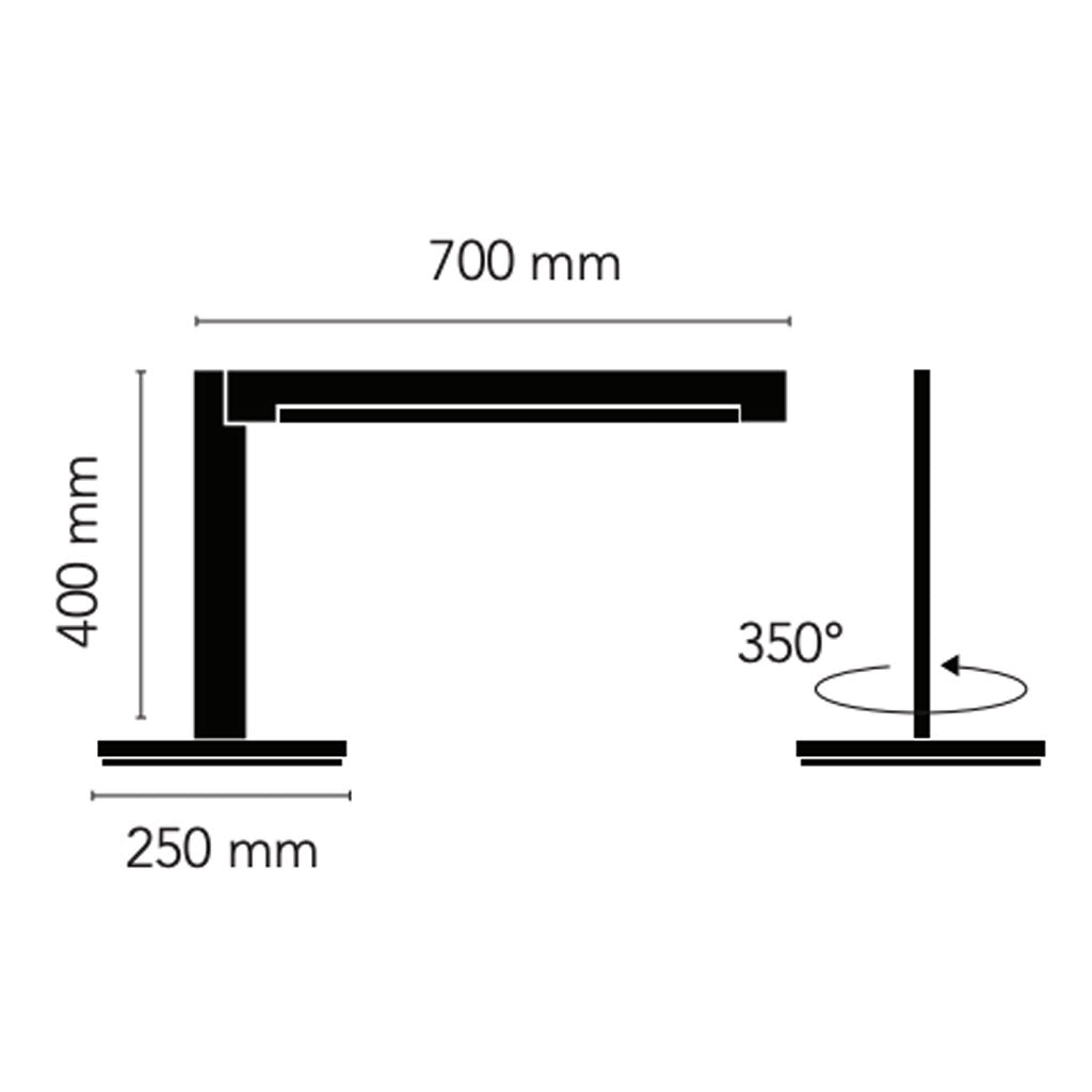 INLAY Bordlampe T2 - Matt Black / Satin Silver - Light Point / Studio F. A. Porsche
