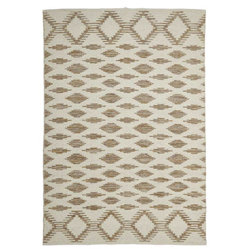 Idun wool/Cotton Gulvtæppe - Cream/Caramel - Liv Interior