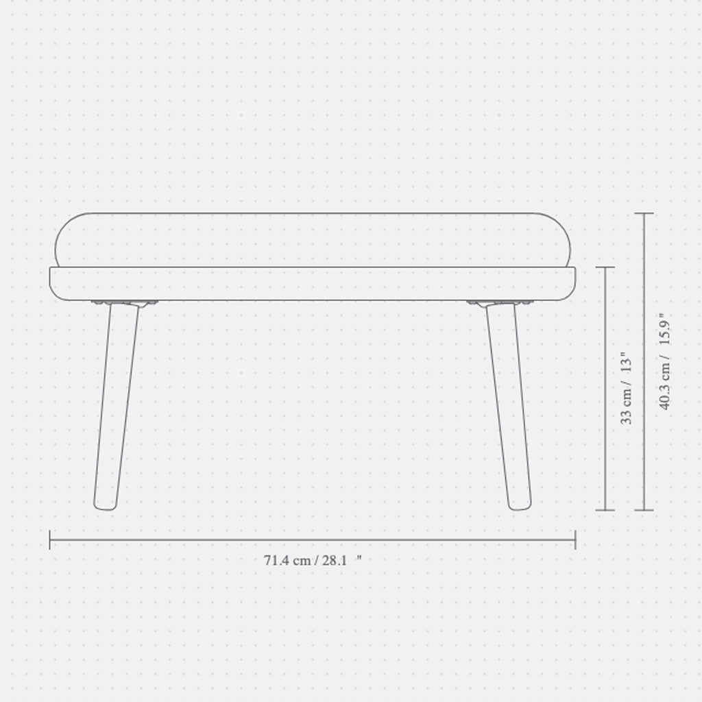 Lounge Around Shuffle Puf - Oak/Sterling - Umage