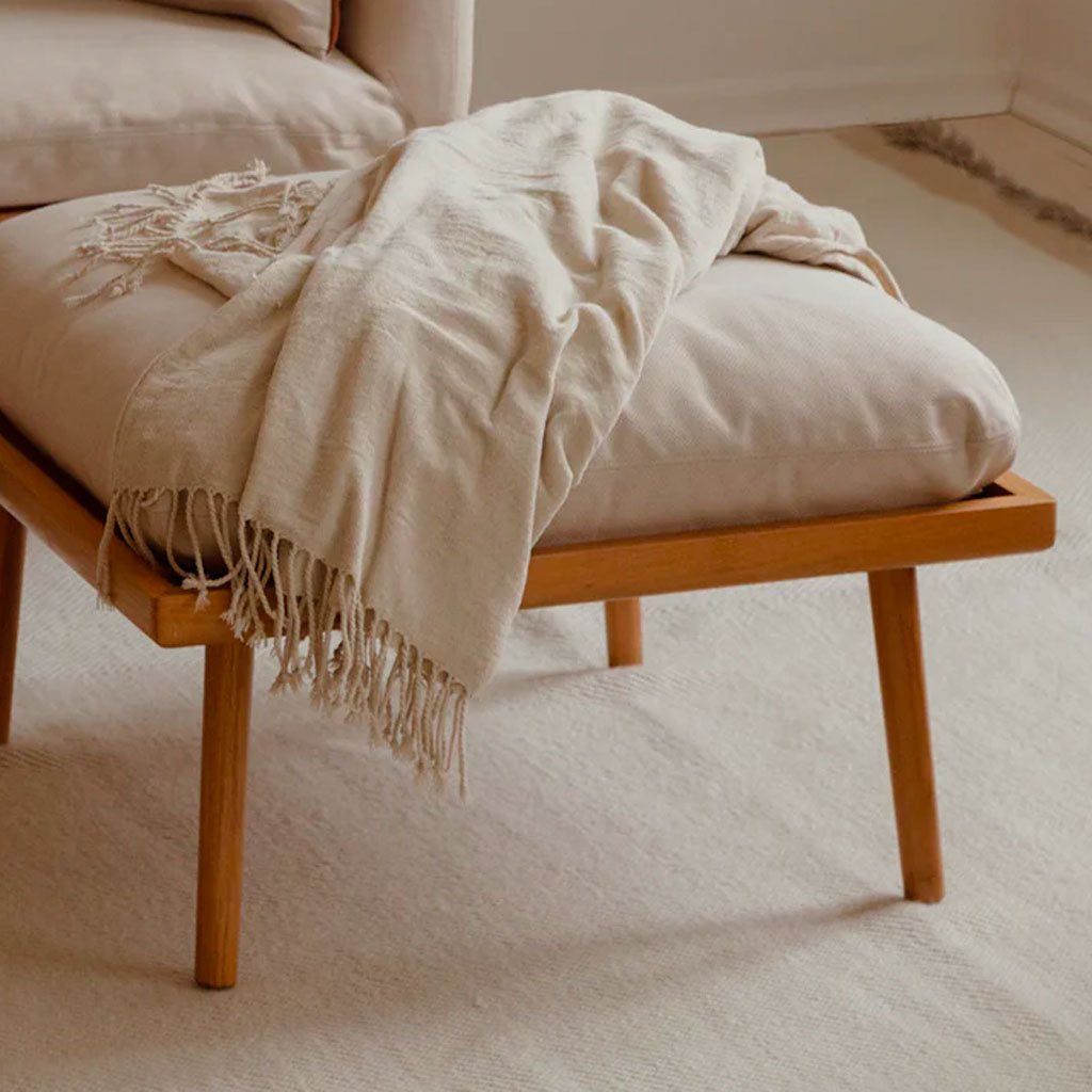 Lounge Around Shuffle Puf - Oak/White Sands - Umage