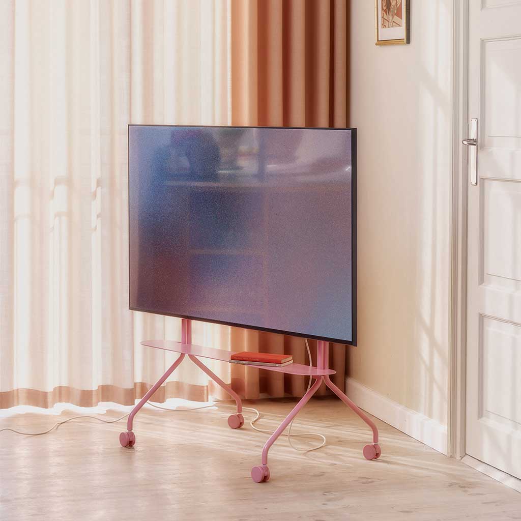 Moon Regular TV Stander - Bubble Gum - Pedestal