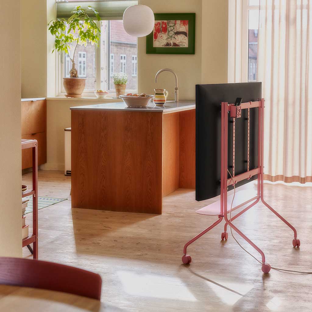 Moon Regular TV Stander - Bubble Gum - Pedestal