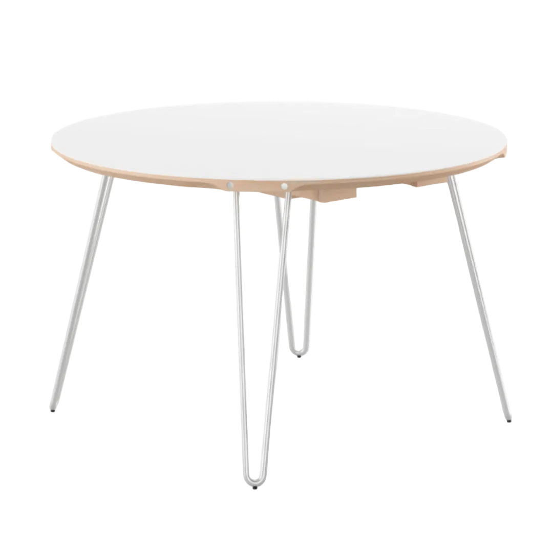 GM 6600 Spisebord. Rundt m/udtræk. Hvid Corian top - Naver Collection
