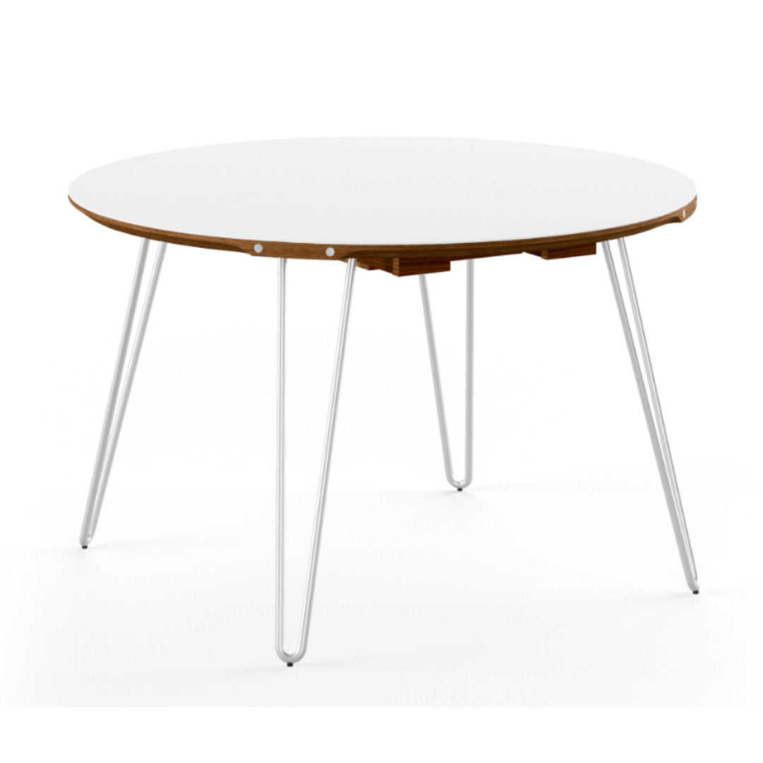 GM 6600 Spisebord. Rundt m/udtræk. Hvid Corian top - Naver Collection