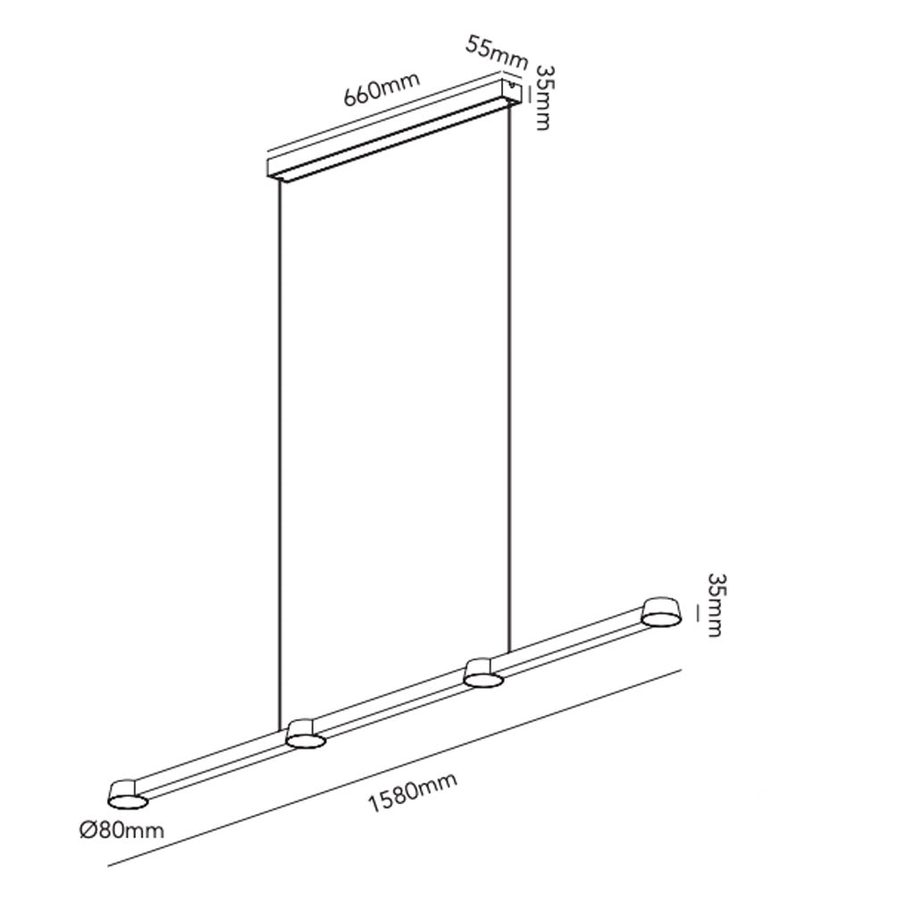Optic Linear L1500 pendel - Carbon Black - Light Point