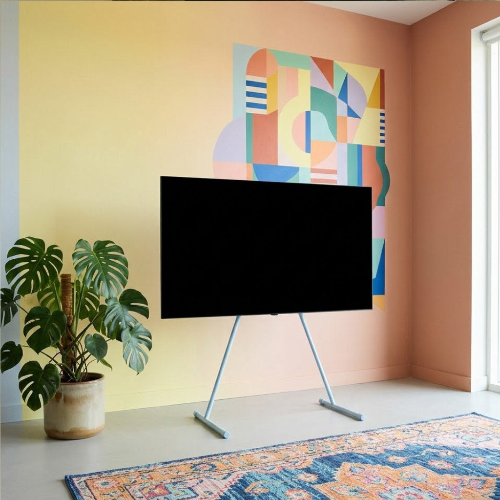 Viva TV Stander - Powder Blue - Pedestal