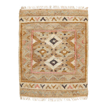 Provence Jute Kelim Gulvtæppe - Natural/Rose/Buttercup - Liv Interior