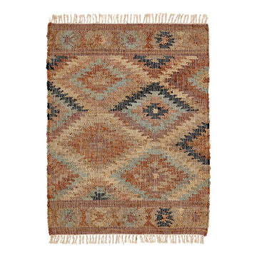 Puebla Jute Kelim Gulvtæppe - Rose/Sierra/Grey - Liv Interior