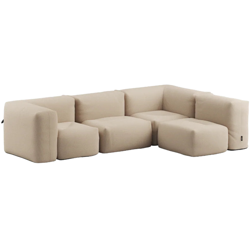 Soft Udendørs Sofa - 4 Pers. hjørnesofa - Boucle Beige - SACKit