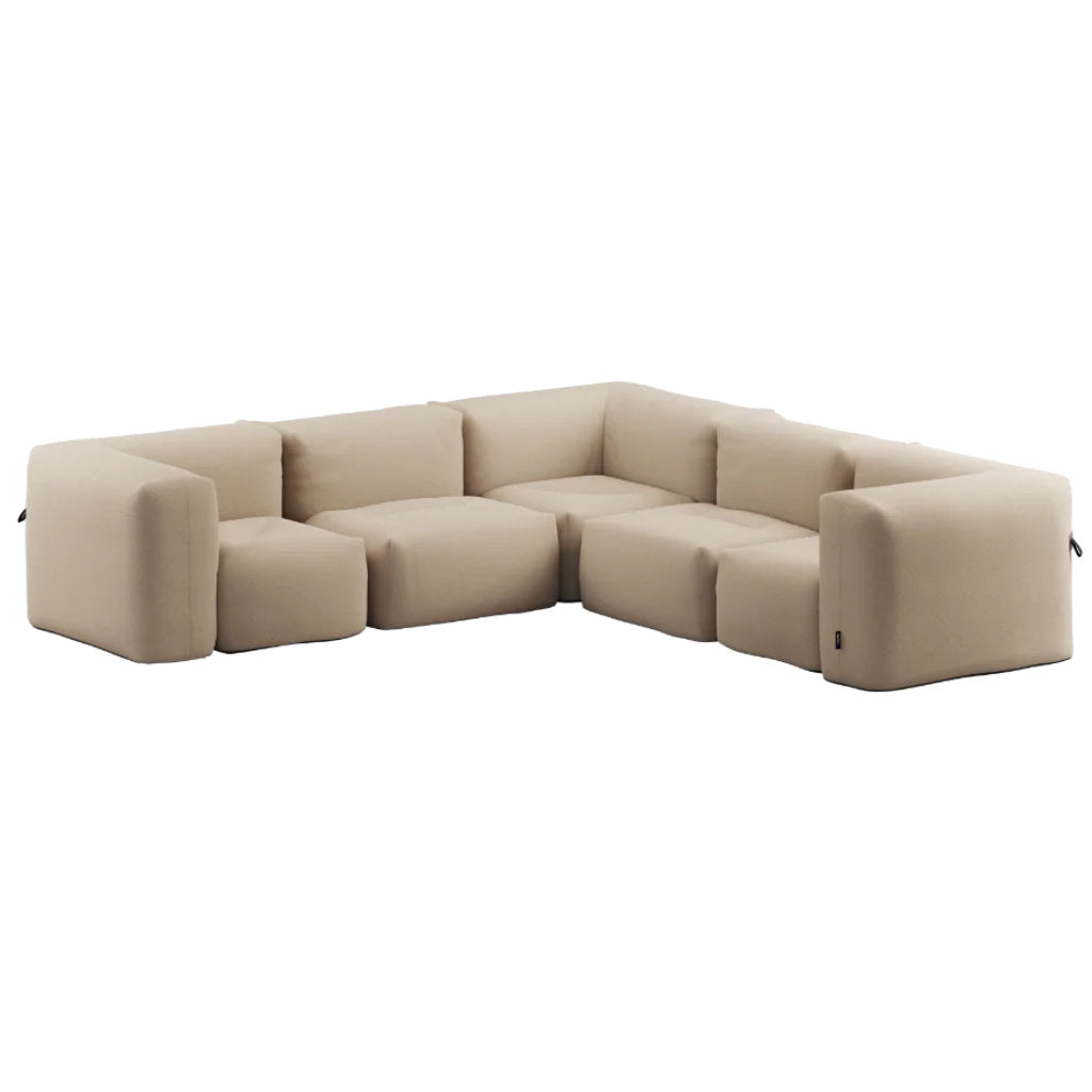Soft Udendørs Sofa - 5 Pers. hjørnesofa - Boucle Beige - SACKit