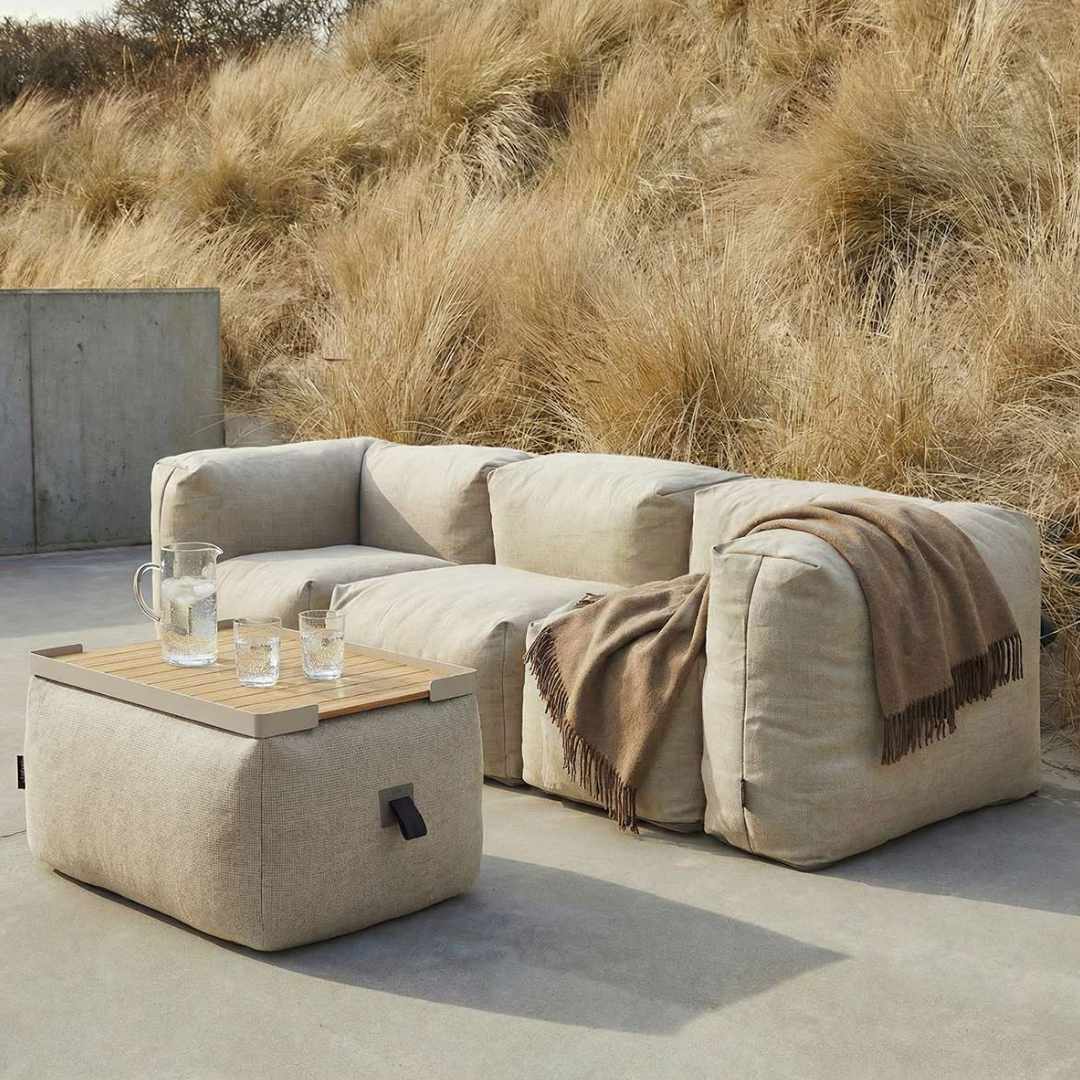 Soft Udendørs Sofa - Pouf - Kirra Sand - SACKit
