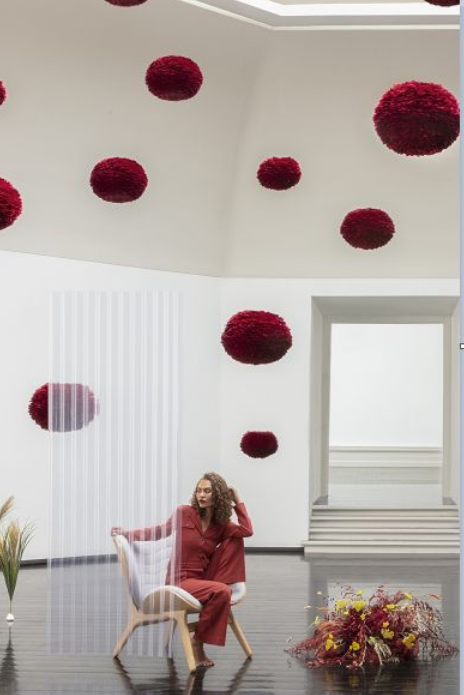 Eos Lampeskærm - Rød - Medium Ø:45 cm - Umage