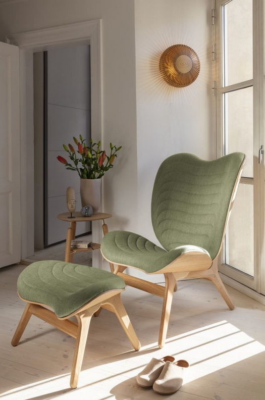 A Conversation Piece Ottoman - Oak / White Sands - H: 43 cm - Umage