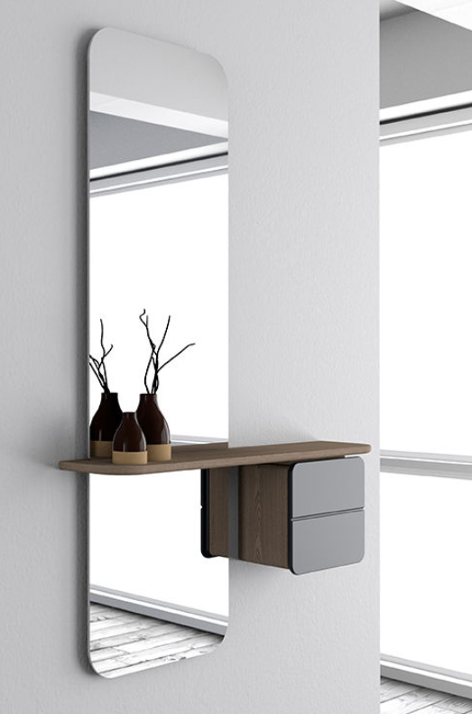 One More Look Spejl - Oak/Ruby Red - H: 118 cm - Umage