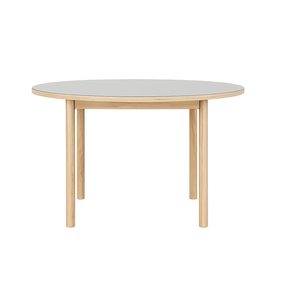 Essential Oak spisebord - Ø120 - Grå - Tablelab