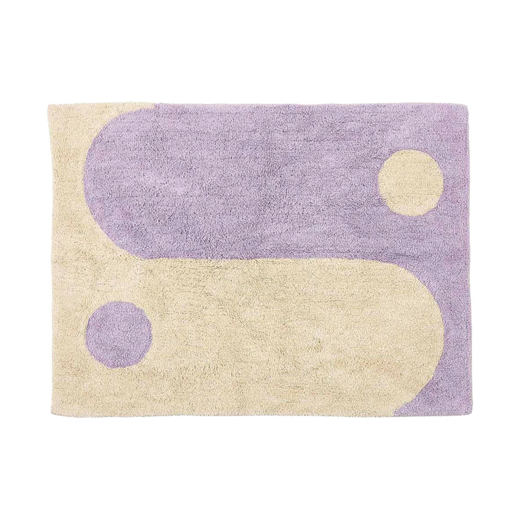 Yinyang Cotton Bademåtte - Cream/lilac, Oekotex - 60x90 - Liv Interior