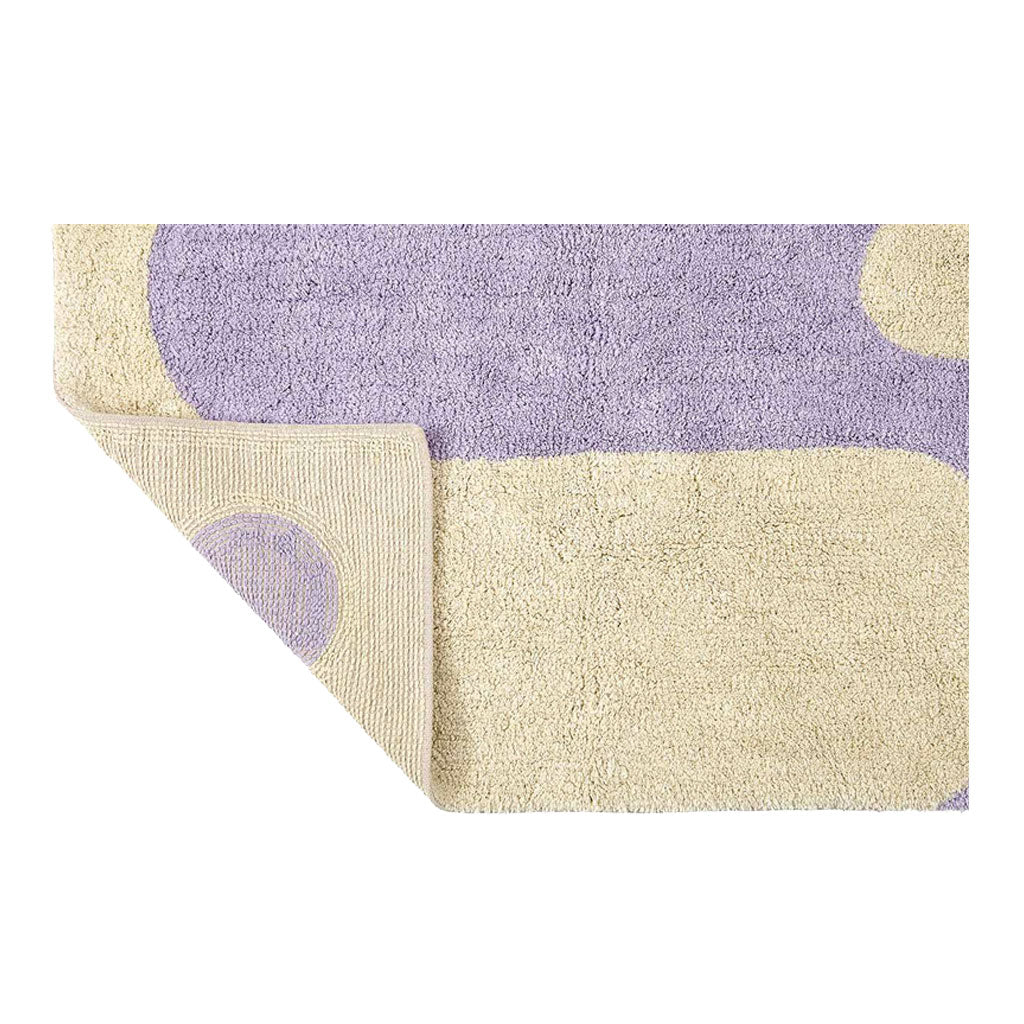 Yinyang Cotton Bademåtte - Cream/lilac, Oekotex - 60x90 - Liv Interior