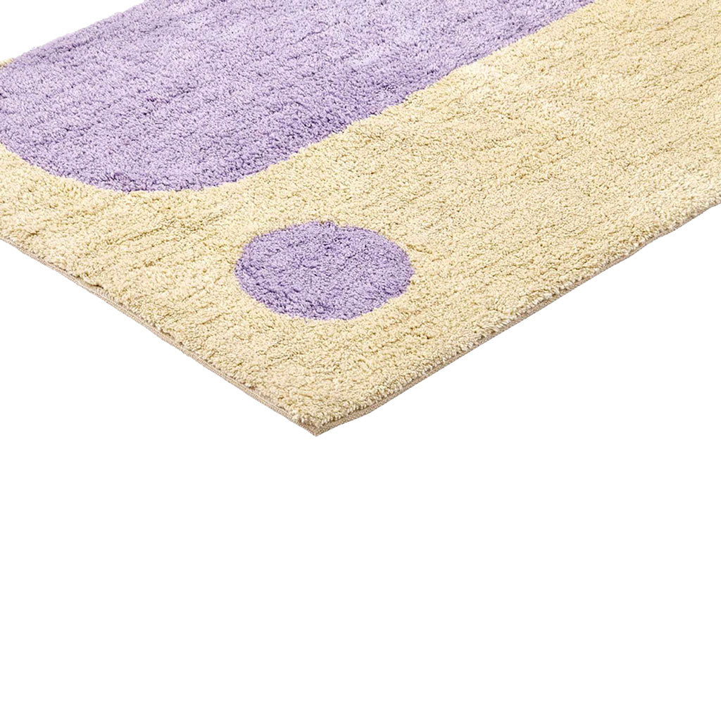 Yinyang Cotton Bademåtte - Cream/lilac, Oekotex - 60x90 - Liv Interior